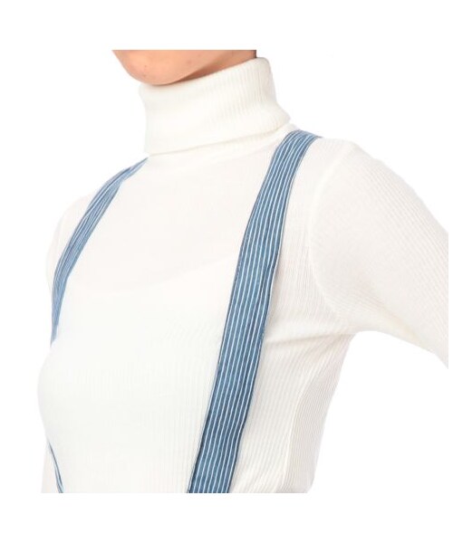 OZOC（オゾック）の「フレアデニムジャンパースカート（スカート・レディース・ブルー系・M）」の6枚目の写真