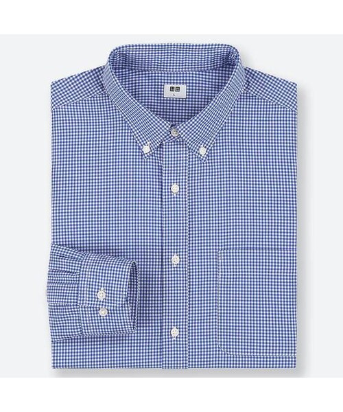 UNIQLO（ユニクロ）の「エクストラファインコットンブロードチェックシャツ（ボタンダウン・長袖）（シャツ/ブラウス・メンズ・RED 16/BLUE 66/NAVY 69・S/XXL/4XL/XL/L/M/3XL/XS）」の2枚目の写真
