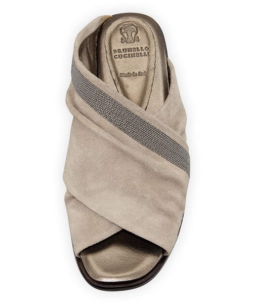 BRUNELLO CUCINELLI（ブルネロクチネリ）の「Brunello Cucinelli Rustic Suede Crisscross Sandals（その他シューズ・レディース・Brown・6.5b / 36.5eu/10b / 40eu/8b / 38eu/11b / 41eu/7b / 37eu/9.5b / 39.5eu/8.5b / 38.5eu/9b / 39eu/7.5b / 37.5eu/6b / 36eu）」の5枚目の写真