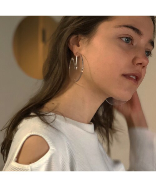 Handmade(ハンドメイド)の「round shape pierce clear(ピアス(両耳用)・レディース・その他)」の5枚目の写真