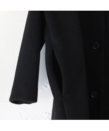 TRAVAIL MANUEL ウールコート ノーカラー　ラグラン袖　黒 TRAVAIL MANUEL ウールコート ノーカラー ラグラン袖 黒