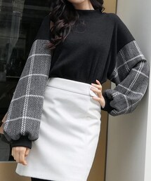 DHOLIC | チェックスリーブプルオーバー(その他トップス)