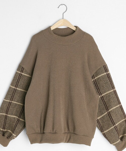 DHOLIC（ディーホリック）の「チェックスリーブプルオーバー（その他トップス・レディース・ブラック/ベージュ/グレー/ブラウン・FREE）」の4枚目の写真