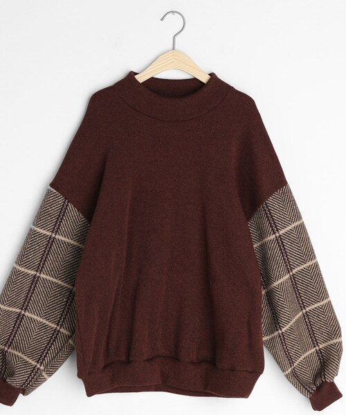 DHOLIC（ディーホリック）の「チェックスリーブプルオーバー（その他トップス・レディース・ブラック/ベージュ/グレー/ブラウン・FREE）」の3枚目の写真