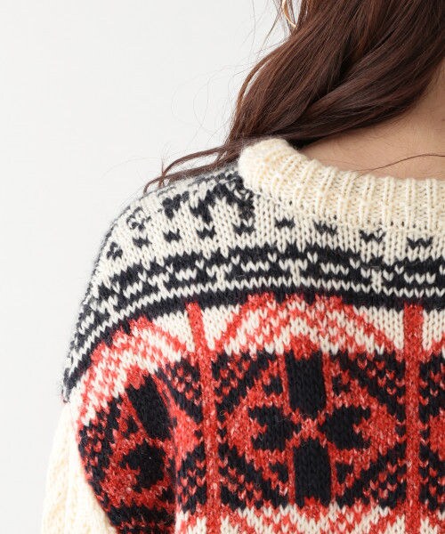 studio CLIP（スタディオクリップ）の「3ゲージノルディックジャガードワンピース（ワンピース/ドレス・オフホワイト/ブラウン）」の10枚目の写真