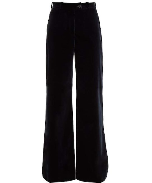 womens navy velvet trousers