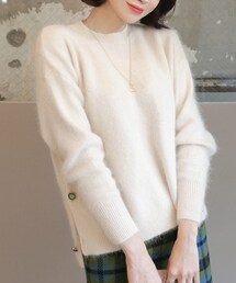 DHOLIC | アンゴラ混サイドボタンニット(ニット/セーター)