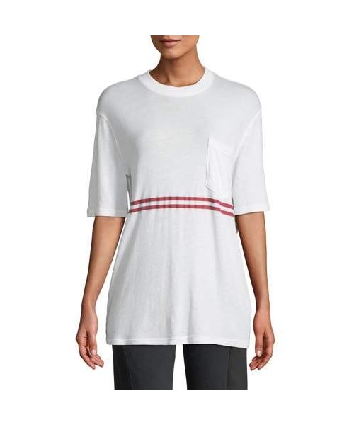 Elizabeth and James(エリザベスアンドジェームス)の「Elizabeth and James Dean Striped Boyfriend Tee(Tシャツ/カットソー・レディース・White・Medium/Large/Small/X-small)」の1枚目の写真