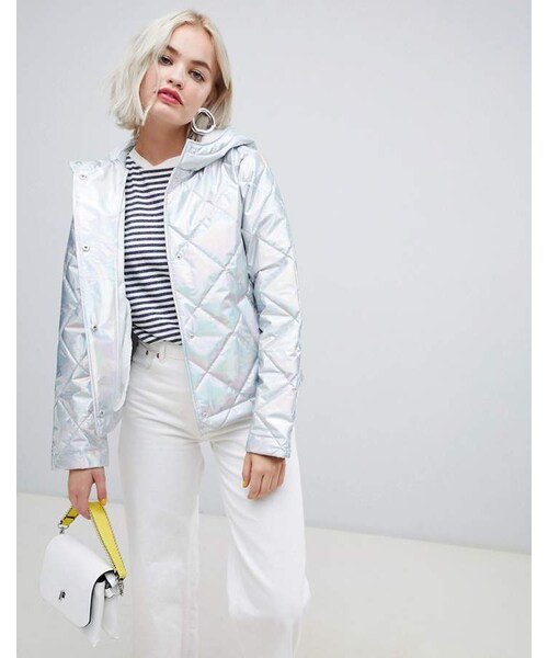 asos（エイソス）の「ASOS DESIGN metallic quilted jacket（マタニティウェア/グッズ）」 WEAR