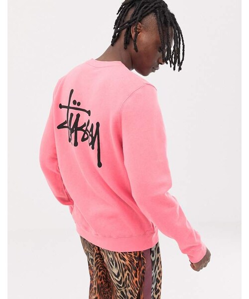 Stussy ステューシー の Stussy Sweatshirt With Back Print In Pink スウェット Wear