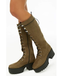 FOREVER 21 | Forever 21 Faux Suede Platform Combat Boots(ブーツ)