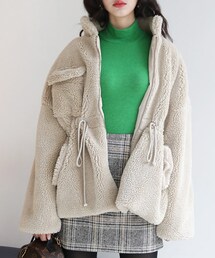 DHOLIC | ストリングボアジップアップ(ブルゾン)