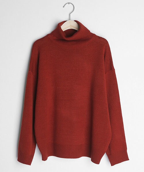 DHOLIC（ディーホリック）の「アクリルタートルネックニット（ニット/セーター・レディース・ベージュ/ホワイト/レッド/ブルー/ブラック/ブラウン・FREE）」の6枚目の写真