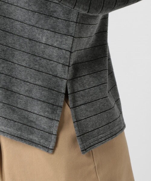 studio CLIP(スタディオクリップ)の「カットコールボーダーVネックプルオーバー(トップス・アイボリー×ホワイト/グレー/ボルドー/ブラウン)」の11枚目の写真