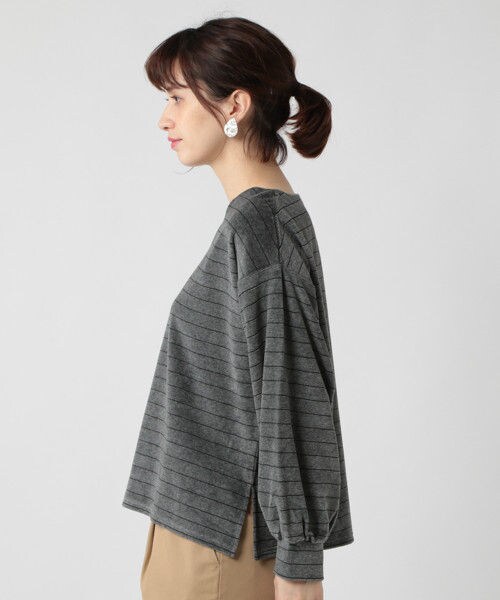 studio CLIP(スタディオクリップ)の「カットコールボーダーVネックプルオーバー(トップス・アイボリー×ホワイト/グレー/ボルドー/ブラウン)」の6枚目の写真