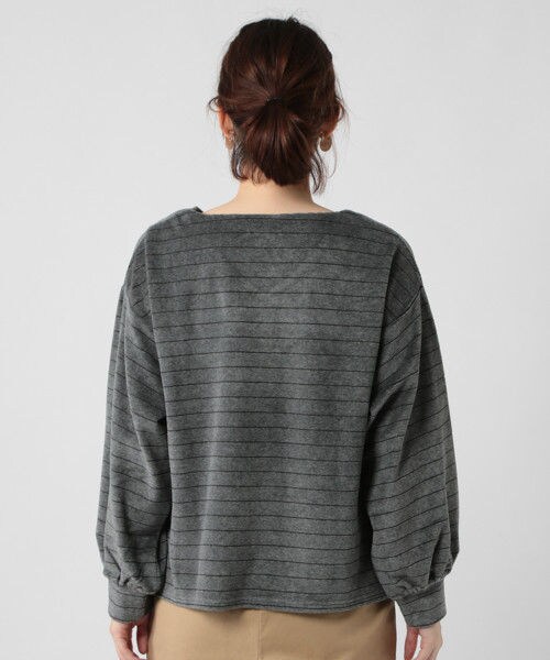 studio CLIP(スタディオクリップ)の「カットコールボーダーVネックプルオーバー(トップス・アイボリー×ホワイト/グレー/ボルドー/ブラウン)」の7枚目の写真