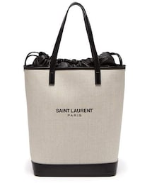 Saint Laurent | Saint Laurent - Teddy Drawstring Canvas Tote - Womens - Black White(トートバッグ)