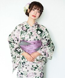 -- | 女性浴衣　レディース浴衣　浴衣　単品　浴衣単品　仕立て上がり　綿麻　レディース　女性用　フリー　花柄　ピンク　グラデーション　変わり織　お洒落(浴衣)