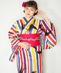 -- | 女性浴衣　レディース浴衣　浴衣　単品　浴衣単品　仕立て上がり　綿麻　レディース　女性用　ツバメ　黄色　赤　青　紫　燕　イエロー　個性派　変わり織　お洒(浴衣)