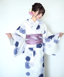 -- | 女性浴衣　レディース浴衣　浴衣　単品　浴衣単品　仕立て上がり　レディース　女性用　花柄　菊　マム　白　紫　ホワイト　大人っぽい　レトロ　お洒落(浴衣)