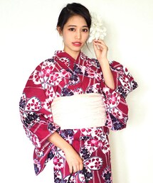 -- | 女性浴衣　レディース浴衣　浴衣　単品　浴衣単品　仕立て上がり　レディース　女性用　フリー　桜　赤　ワイン　パープル　縞　個性派　変わり織　お洒落(浴衣)