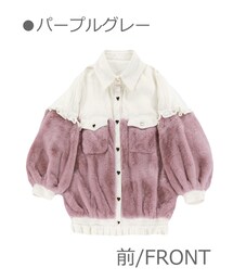 Bobon21 | コーデュロイ×ファー切替ジャケット-全２色-(スタジャン)