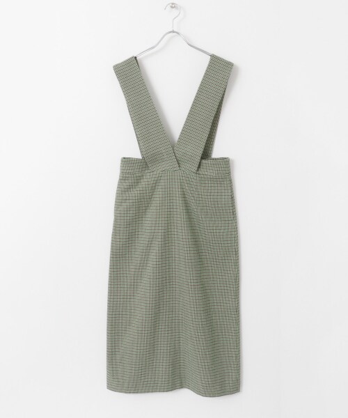 KBF(ケイビーエフ)の「KBF+千鳥格背心裙(ワンピース/ドレス・レディース・紫色/綠色/灰色・one)」の2枚目の写真
