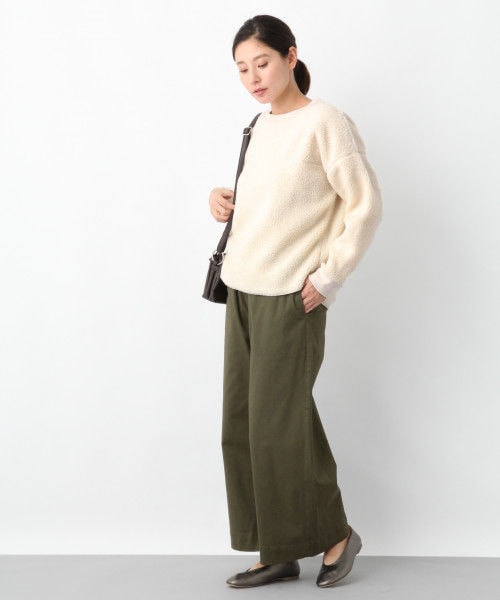 LEPSIM（レプシィム）の「ボアクループルオーバー／ＬＳ（トップス・アイボリー/チャコールグレー/モカ）」の4枚目の写真