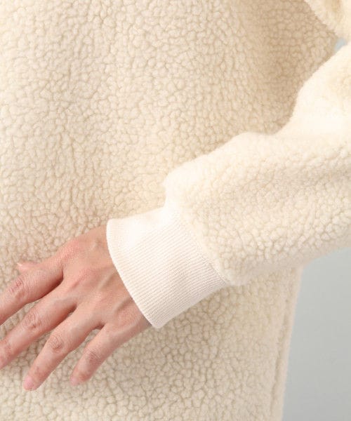 LEPSIM（レプシィム）の「ボアクループルオーバー／ＬＳ（トップス・アイボリー/チャコールグレー/モカ）」の14枚目の写真