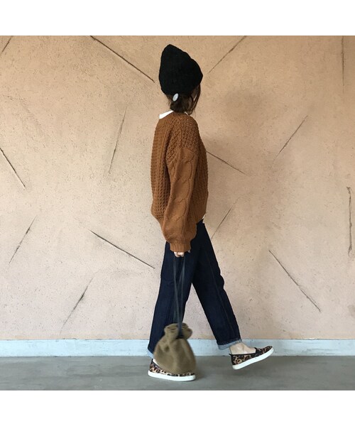 copine（コピン）の「ケーブルボリューム袖ざっくりルーズニット（3color）（ニット/セーター・レディース・その他）」の6枚目の写真