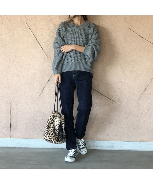 copine（コピン）の「ケーブルボリューム袖ざっくりルーズニット（3color）（ニット/セーター・レディース・その他）」の10枚目の写真