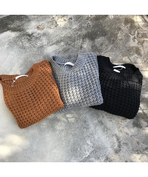 copine（コピン）の「ケーブルボリューム袖ざっくりルーズニット（3color）（ニット/セーター・レディース・その他）」の13枚目の写真