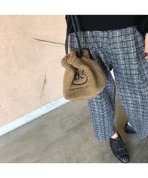 copine（コピン）の「Dickiesボア巾着バッグ（4color）【クリックポスト対象商品】（ハンドバッグ・レディース・その他）」の5枚目の写真