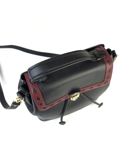 【良品✨】yves saint laurent 巾着　ショルダーバッグ　黒 レディース] ヴィンテージ イヴサンローラン 巾着ショルダー