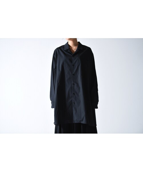 BISHOOL（ビシュール）の「BISHOOL Cotton Broad Double Cuffs Big Shirts（シャツ/ブラウス・レディース・ホワイト/ブラック・F）」の2枚目の写真