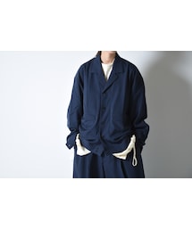 ESSAY | ESSAY WOOL GABARDINE SHIRT JACKET blue(その他アウター)