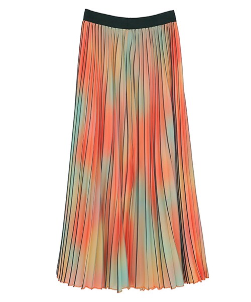 DINT（ディント）の「カラフルプリーツスカート（スカート・レディース・오렌지/화이트・one(44~66size)）」の3枚目の写真