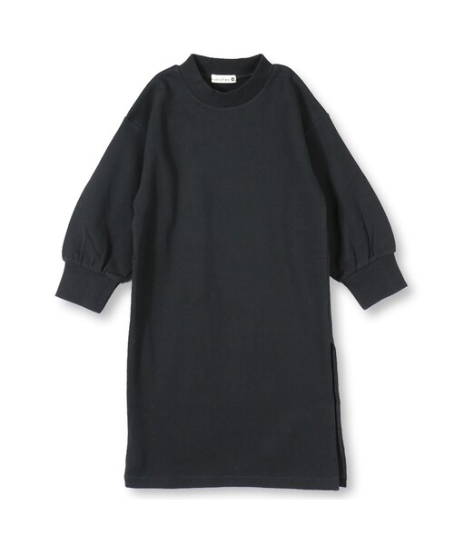 BRANSHES（ブランシェス）の「ロングスリットワンピース（ワンピース・キッズ・ベージュ/ブラック・90cm～150cm）」の2枚目の写真