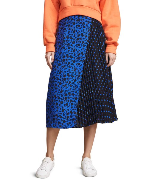 Alice and Olivia(アリスオリヴィア)の「alice + olivia Lilia Asymmetrical Pleated Midi Skirt(スカート・レディース・Blue・0/2/4/6/8/10/12)」の4枚目の写真