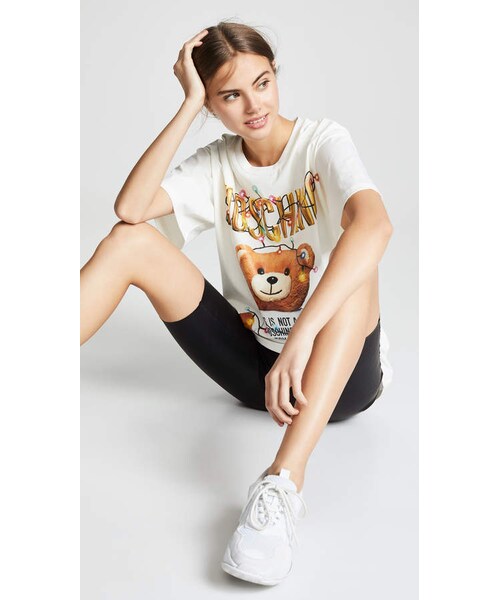 MOSCHINO（モスキーノ）の「Moschino Oversized Christmas Lights Bear Tshirt（Tシャツ/カットソー・レディース・White・XXS/XS/S/M/L/XL）」の5枚目の写真