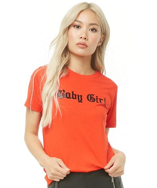 orange baby girl shirt
