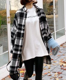 DHOLIC | ボクシーチェックロングシャツ(シャツ/ブラウス)