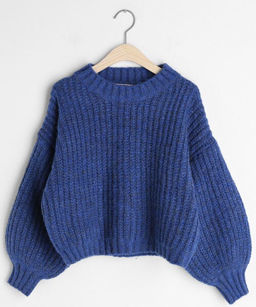 DHOLIC（ディーホリック）の「カラーミックスクロップドニット（ニット/セーター・レディース・グレー/パープル/ブルー/グリーン/ピンク・FREE）」の3枚目の写真