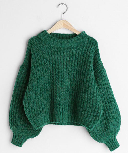 DHOLIC（ディーホリック）の「カラーミックスクロップドニット（ニット/セーター・レディース・グレー/パープル/ブルー/グリーン/ピンク・FREE）」の2枚目の写真