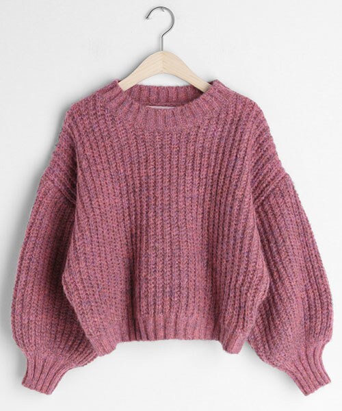 DHOLIC（ディーホリック）の「カラーミックスクロップドニット（ニット/セーター・レディース・グレー/パープル/ブルー/グリーン/ピンク・FREE）」の5枚目の写真