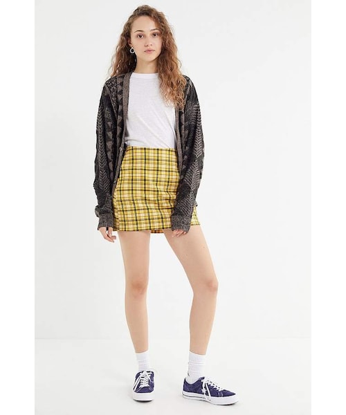 yellow plaid skirt urban outfitters