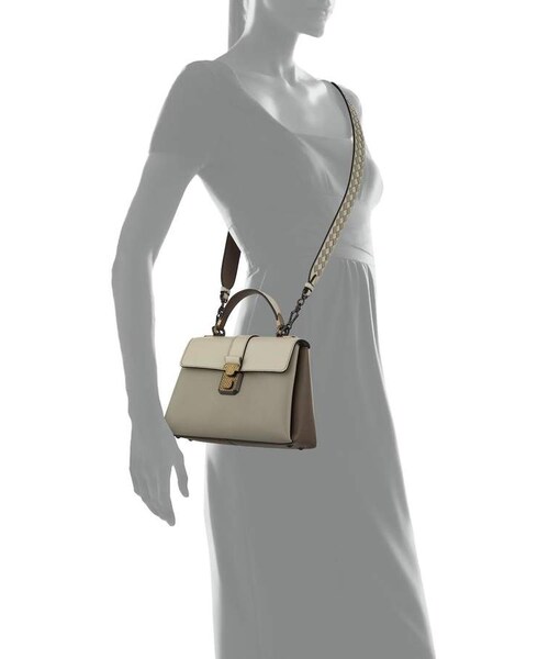 BOTTEGA VENETA（ボッテガヴェネタ）の「Bottega Veneta Piazzo Small Colorblock Leather Top-Handle Satchel Bag（ショルダーバッグ・レディース・Gray・One Size）」の4枚目の写真