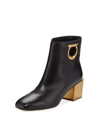 FERRAGAMO | Salvatore Ferragamo Gancio Leather Ankle Booties(ブーツ)