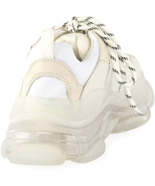 エレガント バレンシアガ スニーカー TRIPLE S スケッチ ロゴ 白 BALENCIAGA】TRIPLE S SKETCH スニーカー ロゴ (BALENCIAGA