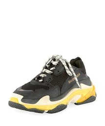 BALENCIAGA | Balenciaga Triple S Nylon Sneakers with Logo, Noir/Jaun(スニーカー)